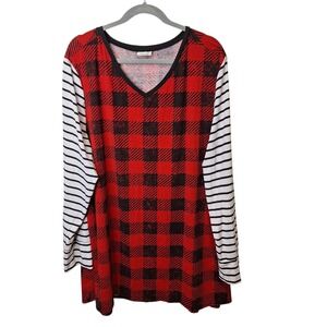 LuLaRoe Mark Henley Shirt Top Tee Womens 3XL Long Raglan Sleeve Black Tie Dye